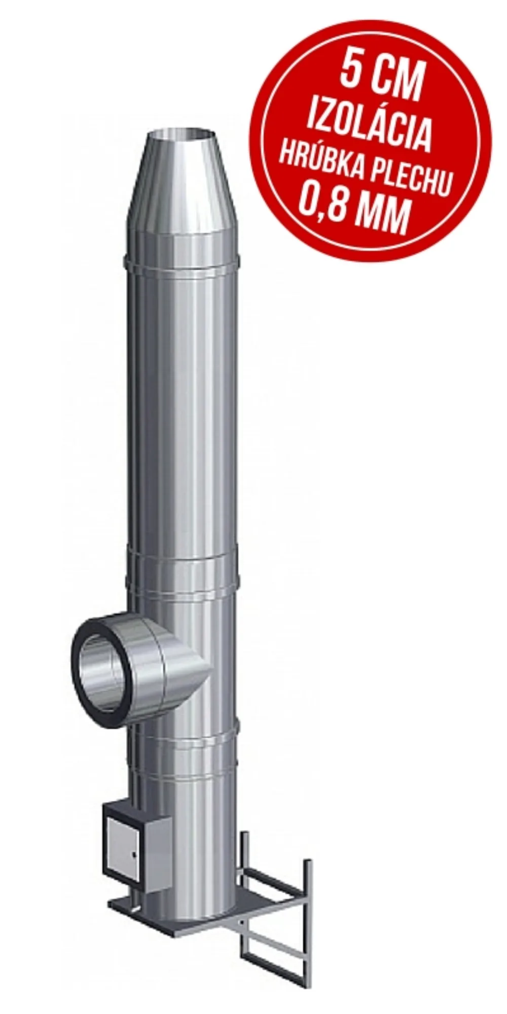 Trojvrstvový nerezový komín IZOL 3m/0,8/300